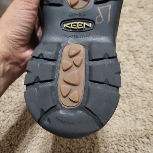 Mens Keen Light Brown Nubuck Leather Lace Up Hiking Outdoor Boots Size 12 - Picture 5 of 16